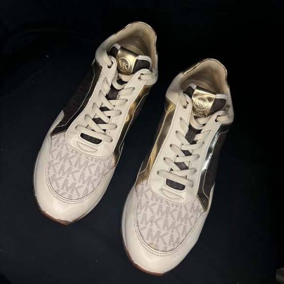 Michael Kors Gold and Brown Women's Sneakers - Picture 2 of 3